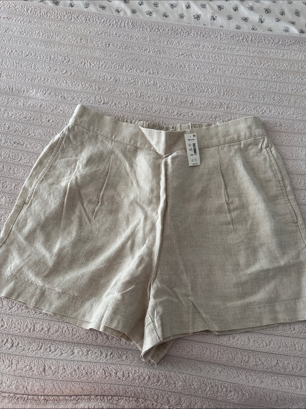 Madewell Natural Linen-Blend Tailored Shorts